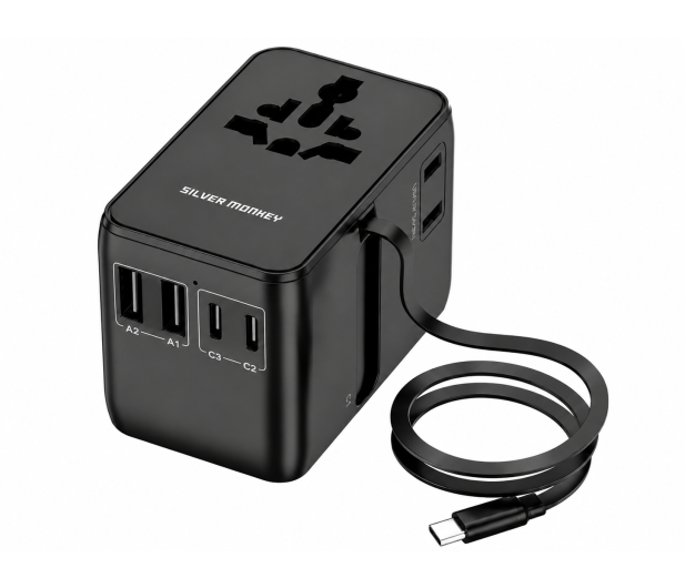 Silver Monkey Adapter podróżny Smart Travel 70W PD - 1417255 - zdjęcie